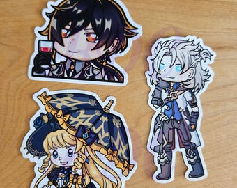 Genshin Impact Waterproof Stickers: Zhongli, Albedo, Navia