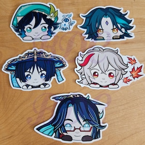 Venti Wanderer Hatguy Kazuha Xiao Xianyun Genshin Vinyl Stickers Anemo Genshin Characters WATERPROOF