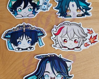 Venti Wanderer Hatguy Kazuha Xiao Xianyun Genshin vinylstickers Anemo Genshin-personages WATERDICHT
