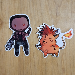 Barret Wallace Rood 13 | Final Fantasy 7 Remake ffvii R | Vinylstickers WATERDICHT
