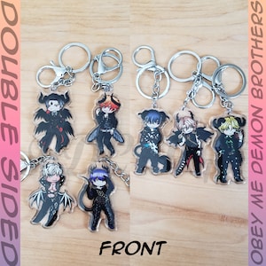 Obey Me Acrylic Charm Keychain Lucifer Mammon Leviathan Satan Asmodeus Beelzebub Belphegor