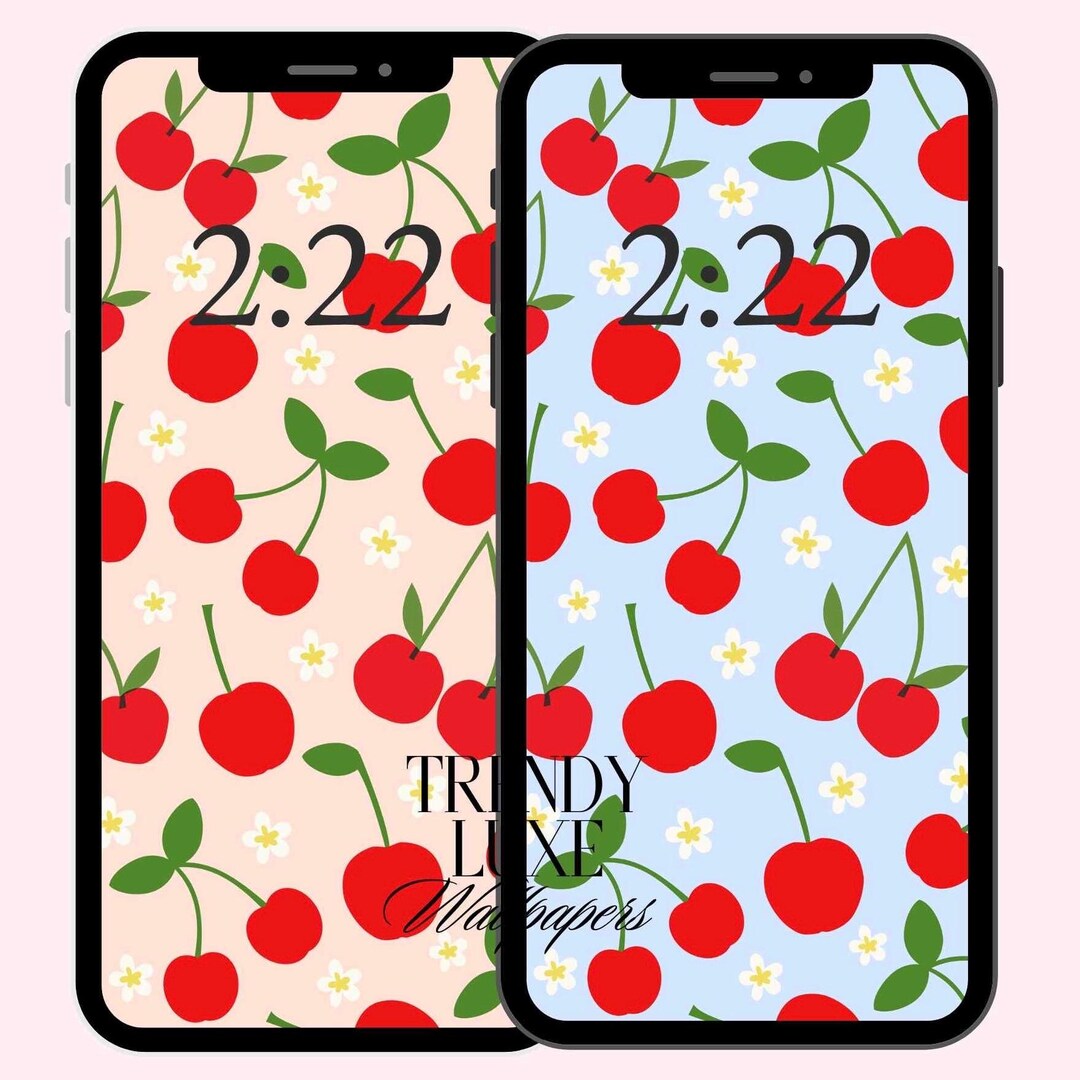 Coquette Cherry Phone Wallpaper, Cherries Phone Wallpaper, Fruit iPhone ...