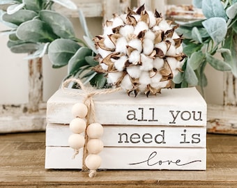 Stamped Books, Books With Names, Personalized Name Decor, Decorative Books, Farmhouse Books, Personalized Stamped Books, Personalized Gifts