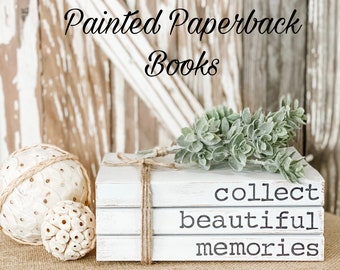 Stamped Books, Mother’s Day Gift, Farmhouse Books, Books With Names, Housewarming Gift, Decorative Books, Book Stack, Personalized Books