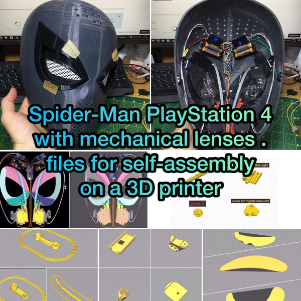 Spider-Man PlayStation 4 with mechanical lenses . files for self-assembly on a 3D printer