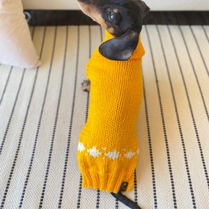 100% Handmade Hand knitted wool Dog sweater jumper for Dachshund