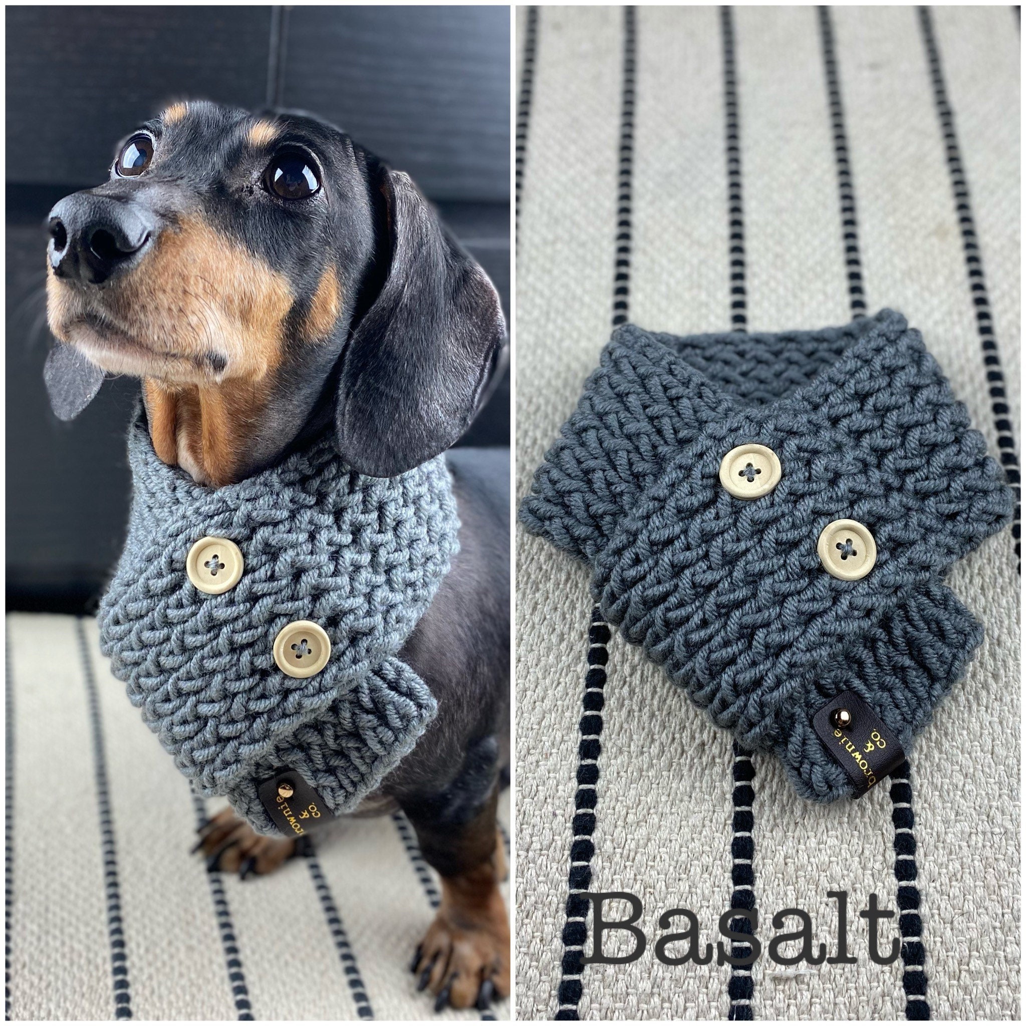 100% Handmade Handknitted Wool blend dog scarf | Etsy