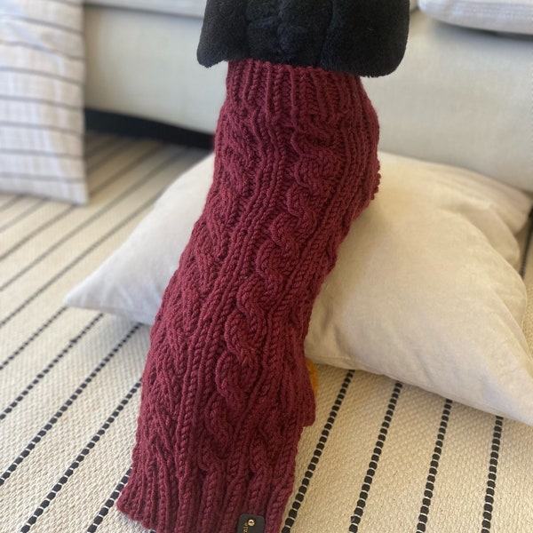 FEMALE ONLY))100% Handmade Handknitted Dog sweater for 10-14lb Custom made Dachshund