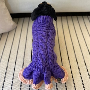 FEMALE ONLY)))100% Handmade Wool yarn Dog sweater for 10-14lb Custom made Dachshund