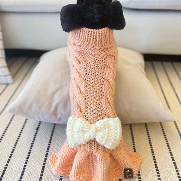 FEMALE ONLY))) 100% Handmade Hand knitted Dog sweater jumper for Dachshund