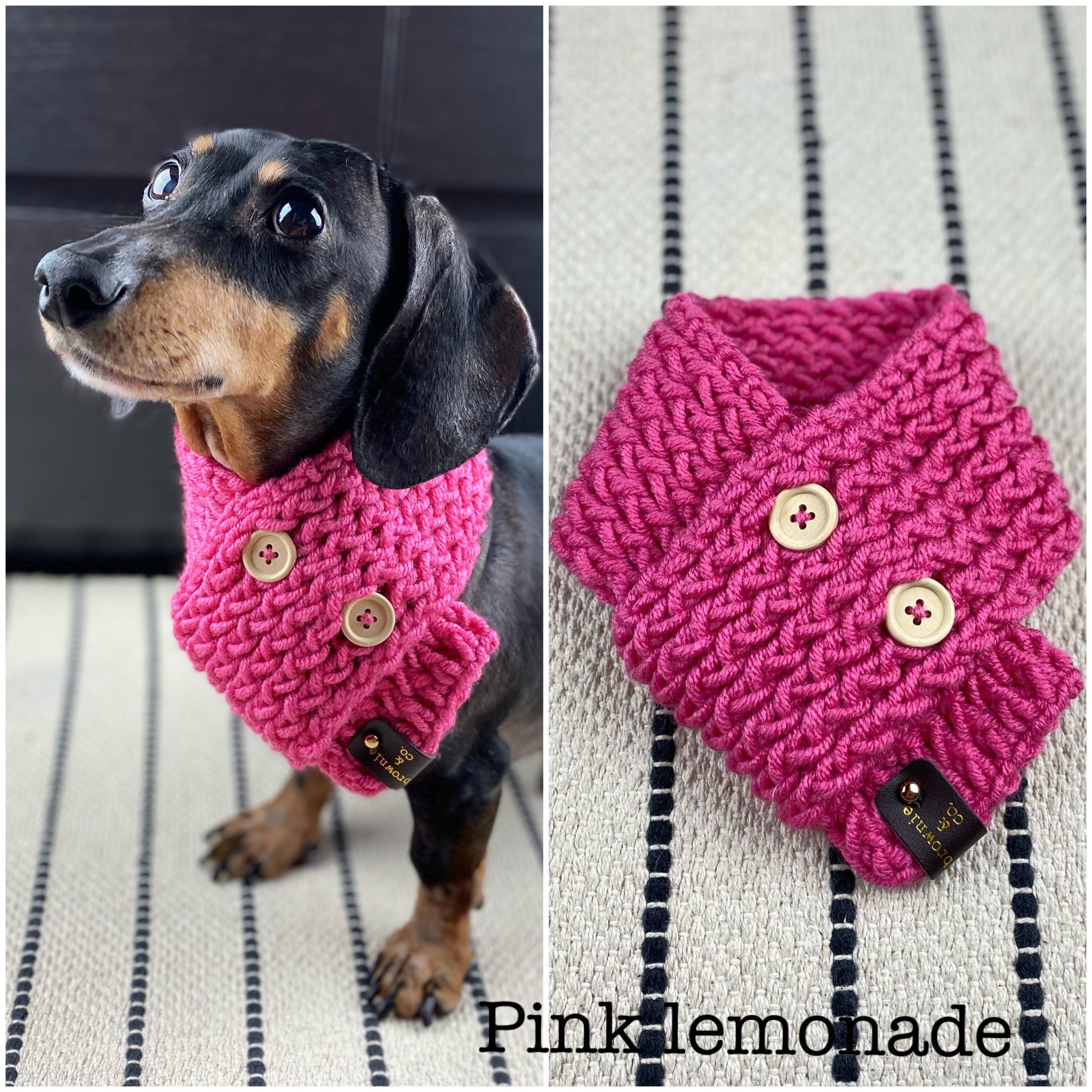 100% Handmade Handknitted Wool blend dog scarf | Etsy