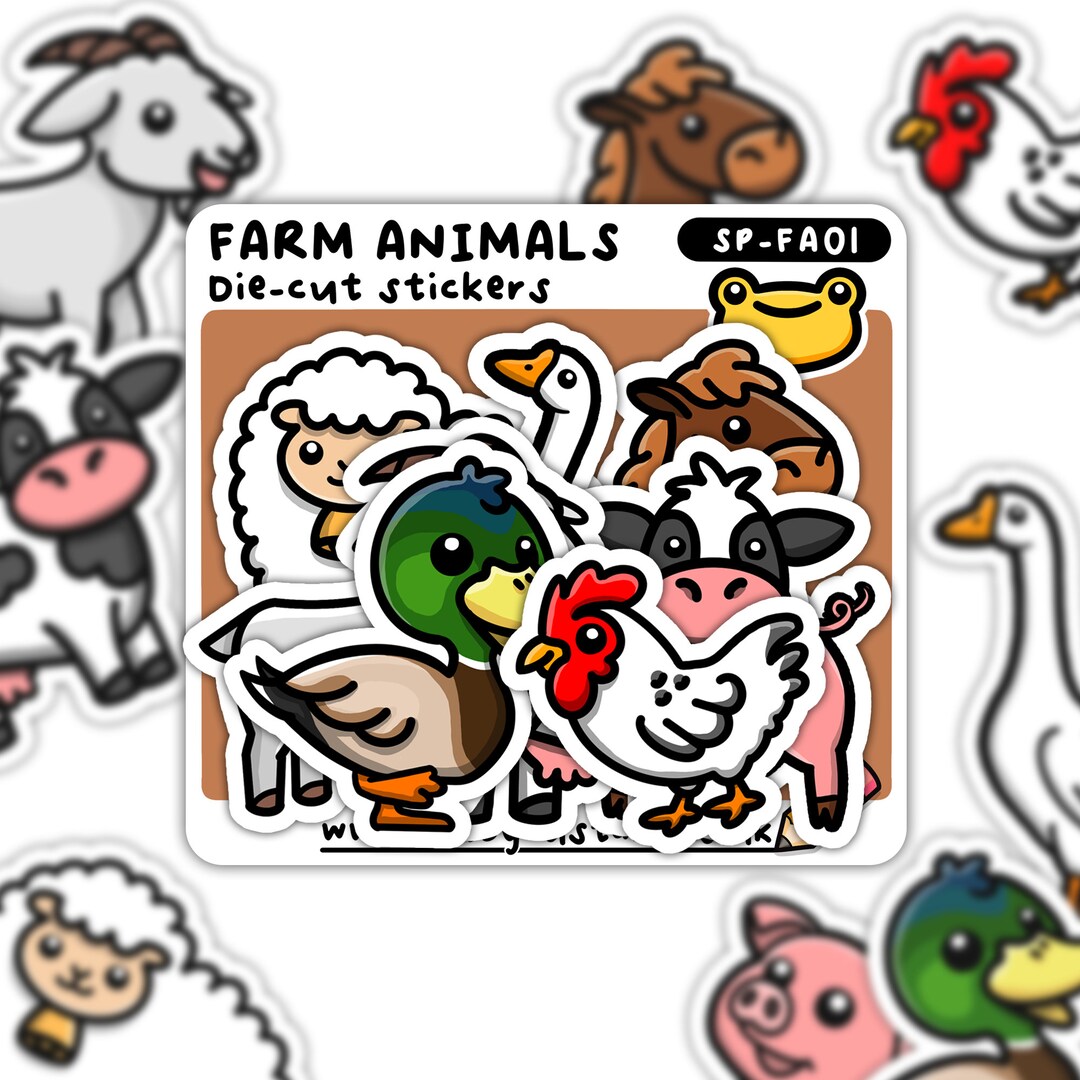 Farm Animals Sticker Pack, Farm Animal Gifts, Arts and Crafts Projects
