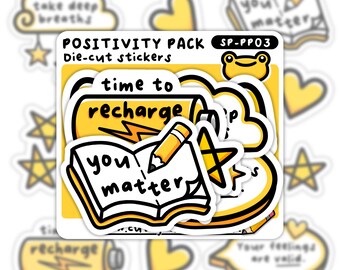 Positivity Die Cut Sticker Pack, Planner/Journal or Laptop Decal, Anxiety Relief, Mental Health