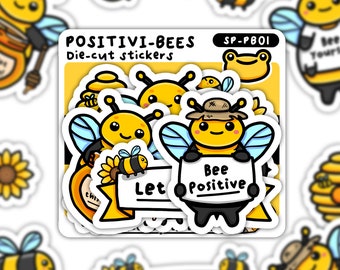 Pack d'autocollants Positivi-bees, planificateur/journal ou autocollant pour ordinateur portable, soulagement de l'anxiété, santé mentale