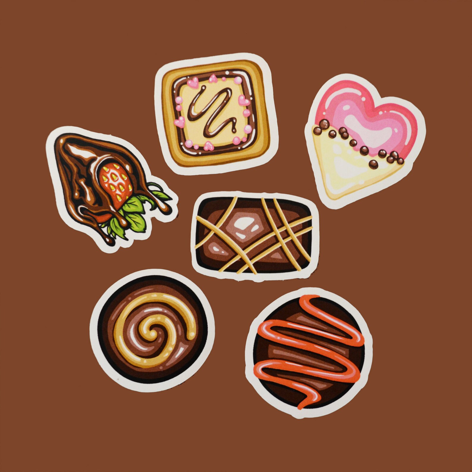 Valentine's Day Chocolate Box Stickers Handmade DieCut Etsy