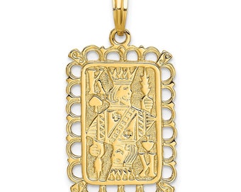 14k Yellow Gold King Playing Card Charm