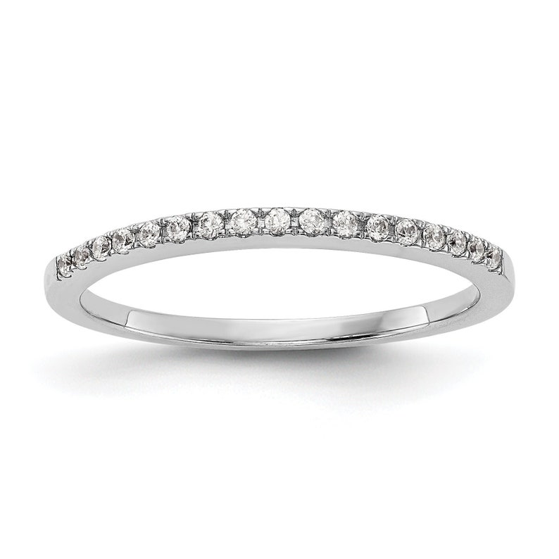 0.17ct. CZ Solid Real 14K White Gold Wedding Wedding Band shops Ring