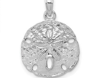 14k White Gold Sand Dollar Pendant