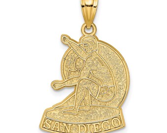 14k Yellow Gold SAN DIEGO w/Surfer Charm