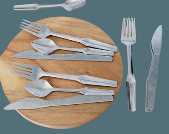 Vintage Guy Degrenne for Air France Cutlery Set of 20: 1960s-1970s Retro Midcentury  Dining Flatware Airline Souvenir