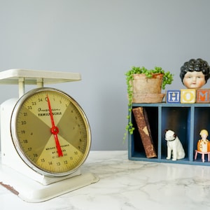 Vintage Metal American Family Scale/ Kitchen Scale/ 1950s Scale/ Vintage Scale/ Vintage Home Decor/ Farmhouse Kitchen/ Industrial Decor