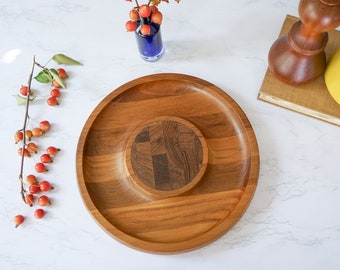 Vintage 1960s Dansk Wood Cheese Board Denmark IHQ/ 1960s-1970s Charcuterie Platter/ Midcentury Modern/ Jens Quistgaard/ Tropical Tiki Decor