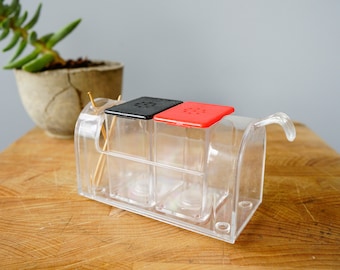 Vintage Lucite-brievenbus Zout- en pepervaatjes/Vintage zout- en pepervaatjes/jaren 70-vaatjes/ Eettafeldecor/ Woondecor/Retro Home