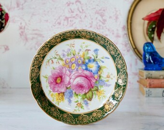 Vintage 1950s Regency England Cabbage Rose Saucer: Orphan Replacement Display Cabinet Plate Cottage Retro MCM Decor