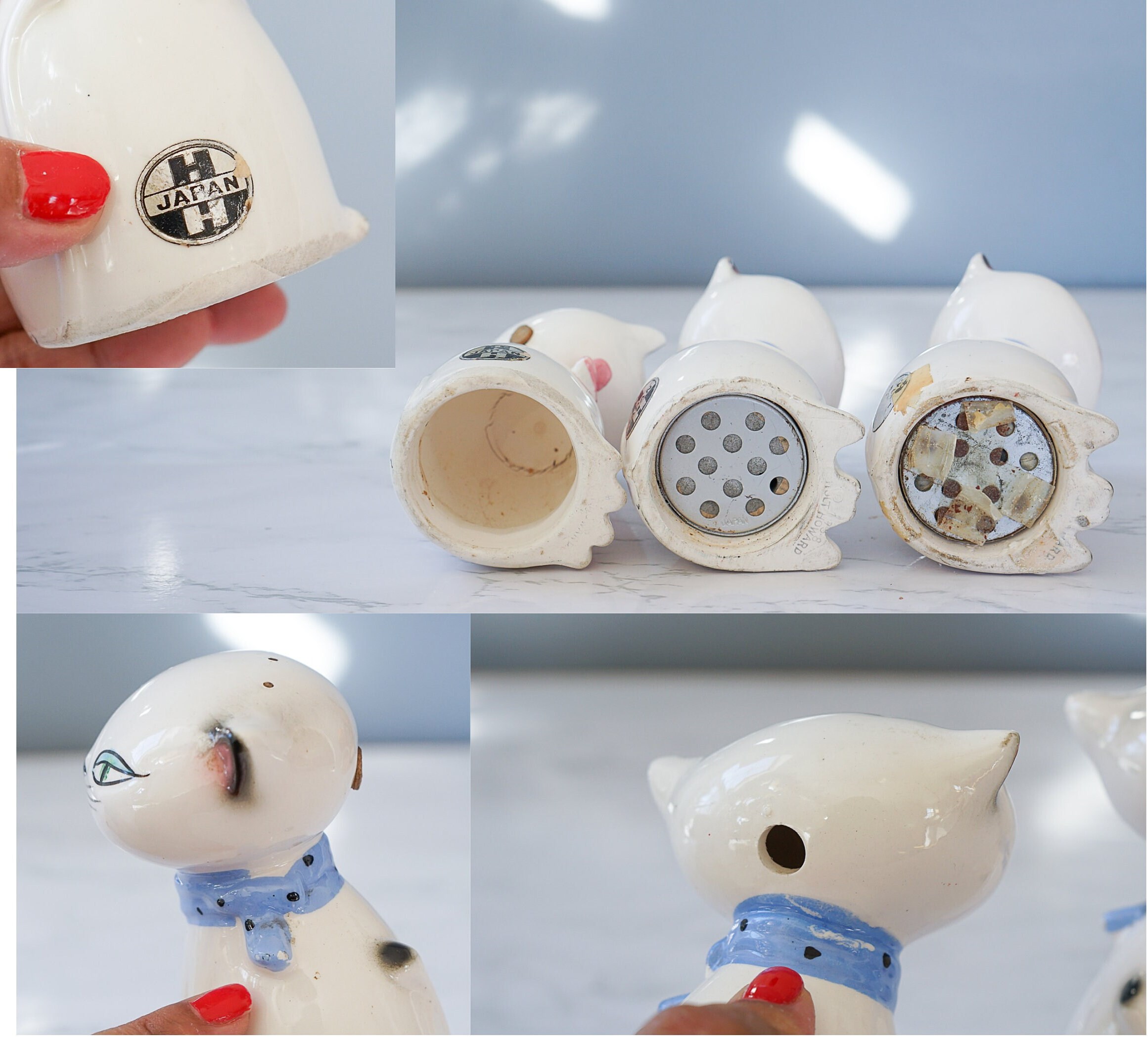 Vintage 1958 Holt Howard Cat Salt Pepper Set/ 1950s Salt Pepper