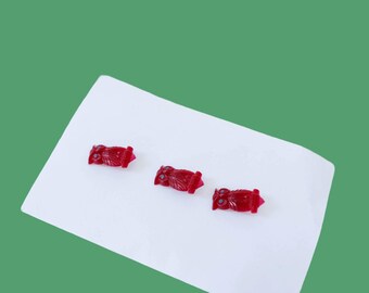 Botones de plástico vintage con forma de búho, juego de 3: Novedad de los años 60-70, manualidades de costura con motivos de animales.