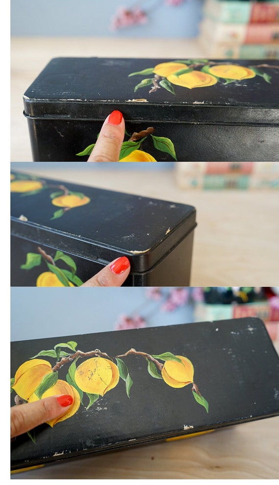 Vintage Peach Tin Box Scotland Barringer Wallis Manners  display picture 3