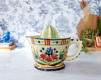 Vintage 1940s Fruit Floral Reamer Juicer Japan: Retro Midcentury Citrus Press Cottage Farm Retro Brunch Dining Decor