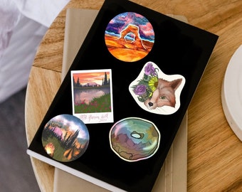 Sticker Pack (5) - Waterproof Stickers - Outdoors, Hiking, Camping, Arches, and Nature