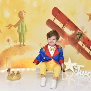 Little Prince Costume: Jacket & Gold Bow Tie (0-5 Years)