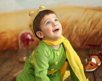 Disfraz de Principito - Pelele verde - Talla 0-5 años, disfraz de principito, disfraz de príncipe, disfraz de príncipe, disfraz de principito