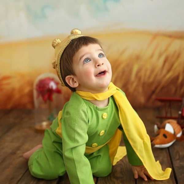 Little Prince's Costume - Green rompers - Size 0-5 Years ,the little prince costume, prince costume, prince outfit, little prince costume