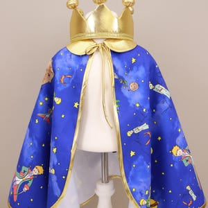 Little Prince&#39;s Costume -Custom Kid&#39;s Cape and King Crown - Handmade   - Size 0-6 Years