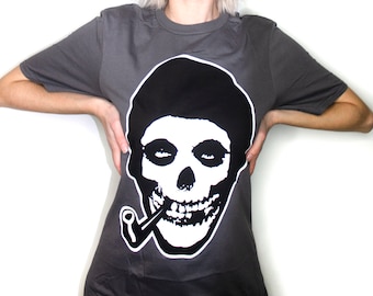 Crimson Bob ghost skull tshirt church of the subgenius misfits mashup