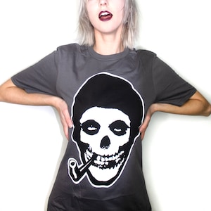 Crimson Bob ghost skull tshirt church of the subgenius misfits mashup