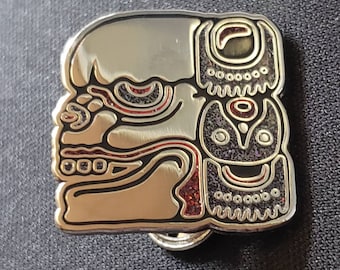 Mythologische Maya Unterwelt Schädel Glythe Emaille Anstecknadel Halloween