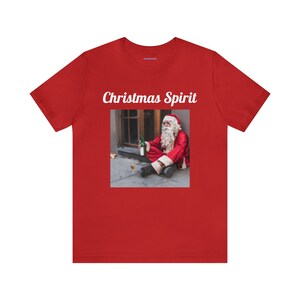 Christmas Spirit Tee: Drunk Santa Design - Unisex Cotton Shirt - Perfect Holiday Humor Gift - Festive Seasonal Wear