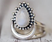 Vintage Stars and Moon Ring for Women Horse Eye Finger Rings Simple Dainty Rings Delicate Ring, minimalist moon phase ring
