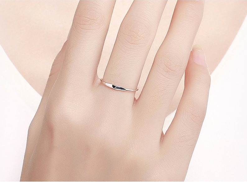 Simple Promise Ring for Women 925 Sterling Silver Ultra Thin Etsy