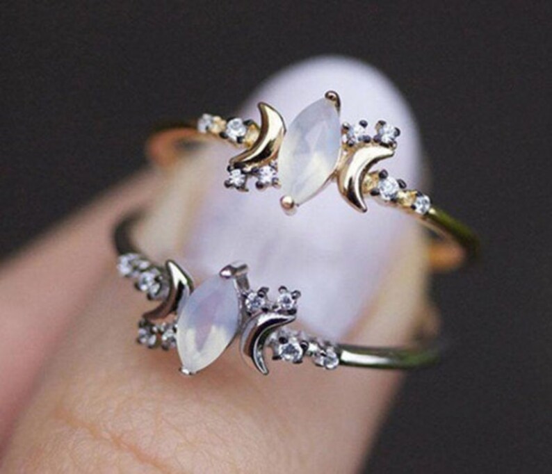 Vintage Stars and Moon Ring for Women Horse Eye Finger Rings Simple Dainty Rings Delicate Ring minimalist moon phase ring