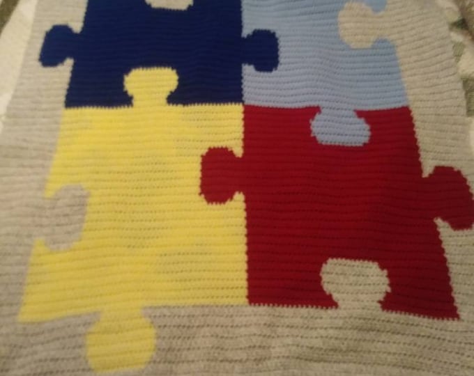 Crochet Autism Blanket - Autism Awareness Blanket - Handmade Blanket - Etsy