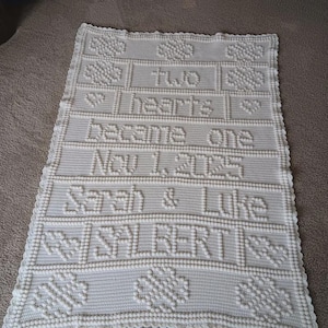 Pattern: Two hearts became one   bobble stitch blanket