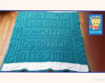 Bobble Stitch Blanket Crochet Pattern: Bible Verse (PDF Pattern)