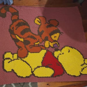 Pooh Tigger Crochet Blanket Pattern: C2C Graph (PDF Download)