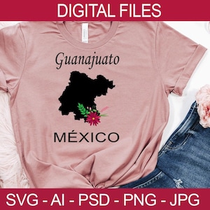Guanajuato Mexico sublimation template, sublimation t-shirt template, Guanajuato digital files, customizable vector, flowers