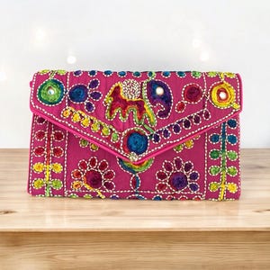 Bolso de mano, bordado a mano, rosa mexicana, bolso de mano, bolso colorido, boho, bolso hippie, arte popular mexicano, regalo de cumpleaños